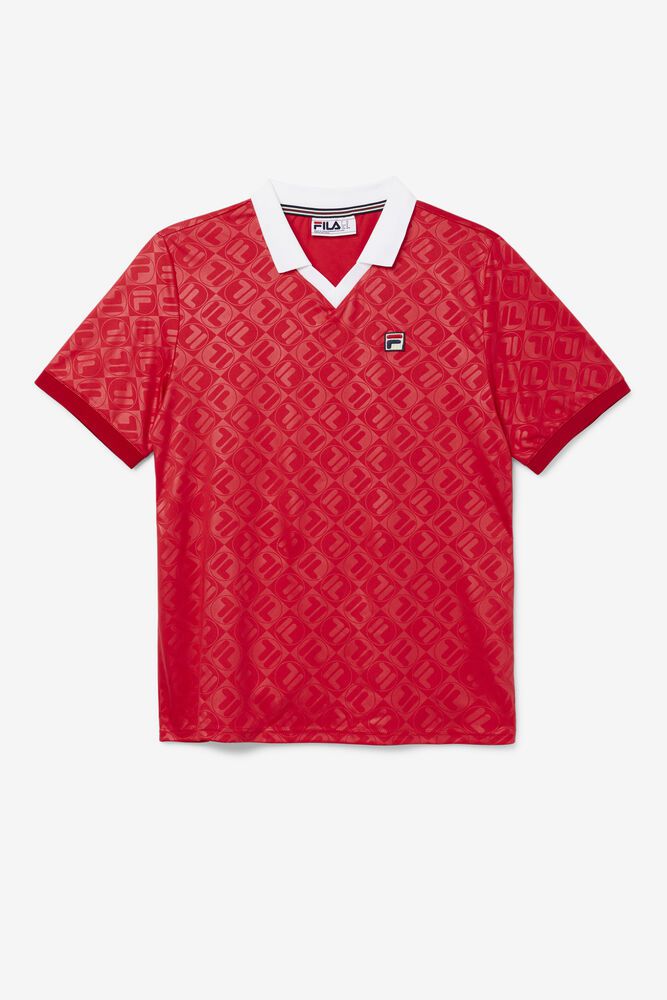 Fila Polo Paxton Johnny Collar Mens Red - India XFV-258791